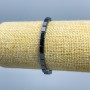 Bracciale in ematite rettangolare, dimensioni 6×4 mm, lunghezza 18 cm (elastico)