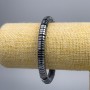 Bracciale in ematite a disco, diametro 8×2 mm, lunghezza 18 cm (elastico)
