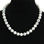 Collana con kaolinite, palline da 12 mm, lunghezza 46 cm
