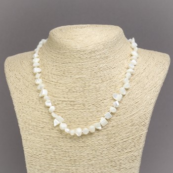 Collana di madreperla a granuli, diametro 8×7 mm, lunghezza 45 cm +/-