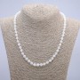 Collana in adularite, sfere lisce, diametro 8 mm, lunghezza 45 cm +
