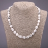 Collana in pietra naturale kaolinite levigata, diametro 9x11 mm (±), lunghezza 48 cm