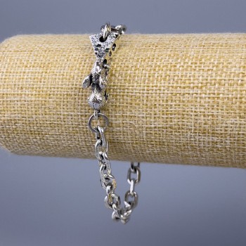 Bracciale a catena «Misha» metallo argentato 30,5 × 10 mm, spessore 7 mm, lunghezza 22 cm +