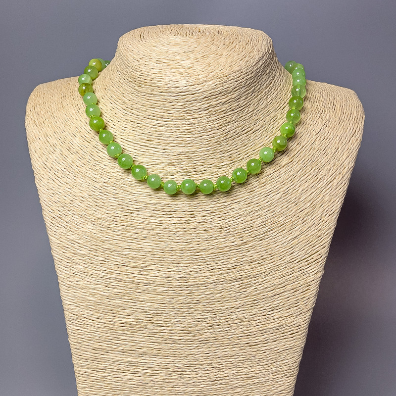 Collana in Onice (pressata) perle lisce, diametro 8,5 mm ±, lunghezza 47 cm ±